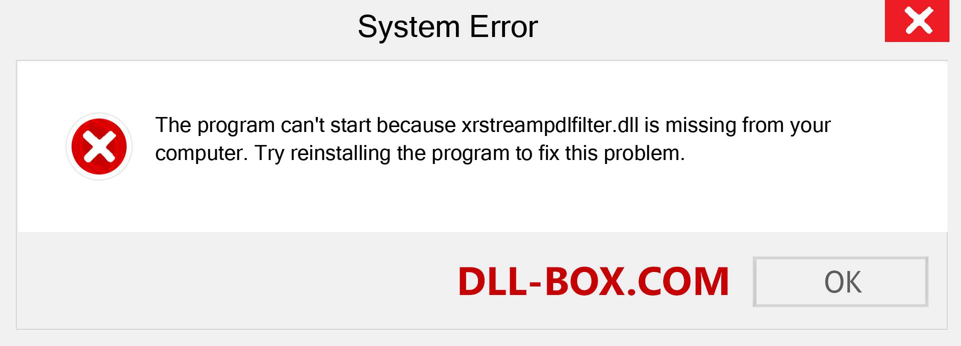  xrstreampdlfilter.dll file is missing?. Download for Windows 7, 8, 10 - Fix  xrstreampdlfilter dll Missing Error on Windows, photos, images
